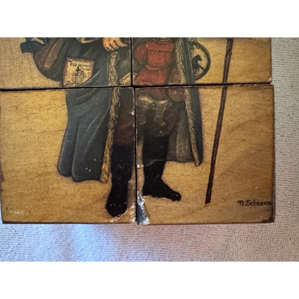 Christmas Wood Block Puzzle From Germany 6 pieces